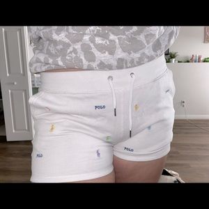 White polo shorts